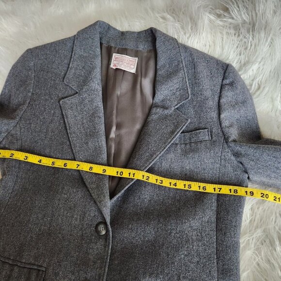 Vintage Pendleton Womens Jacket Blazer Size 8 Gray Academia Collared Long Sleeve - Picture 8 of 12